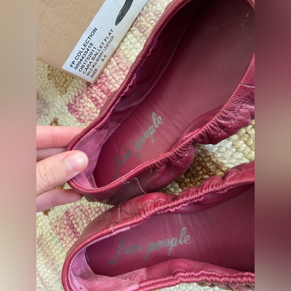 Free People Cara Leather Ballet flats Raspberry - Picture 3 of 8